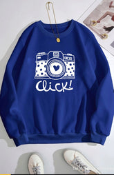 Royal blue sweatshirt Camera Click